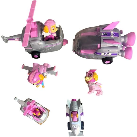 Paw Patrol Sky Lot - Rocket, Helicopter, Diecast Metal Cars, Mighty Pup Figures - Picture 1 of 16
